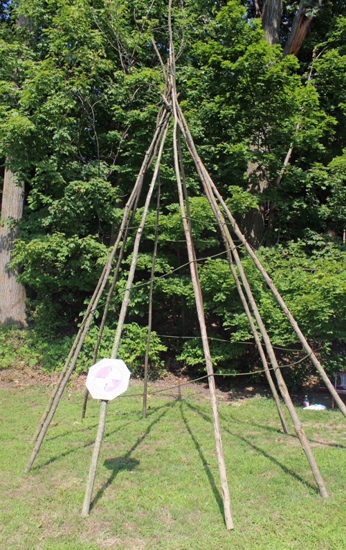 Native American community set up a tipi on One World Day in the Cleveland Cultural Gardens